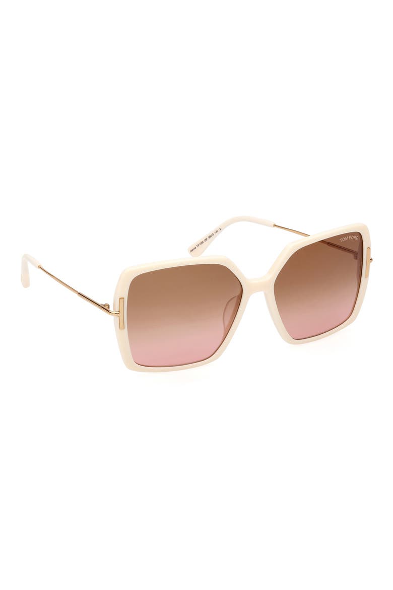 Joanna 59mm Gradient Butterfly Sunglasses, Alternate, color, WHTO/BRNG