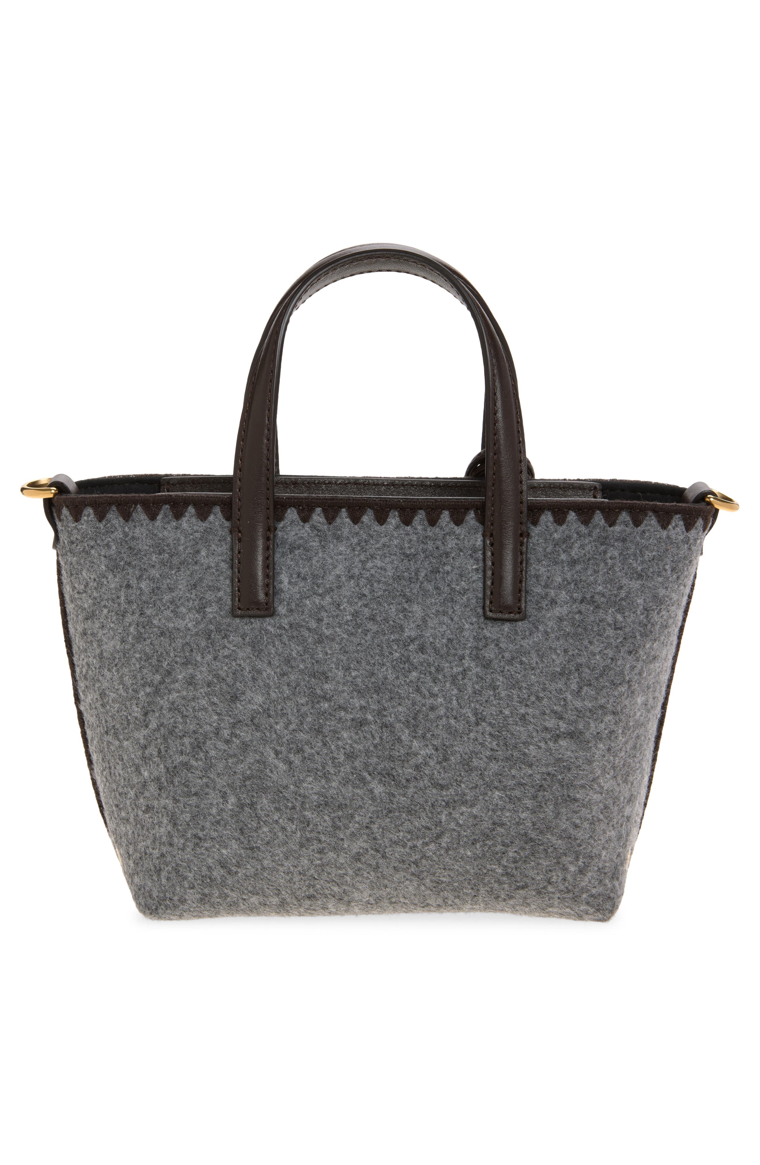 Very Micro Felt Tote Bag, Alternate, color, GREY