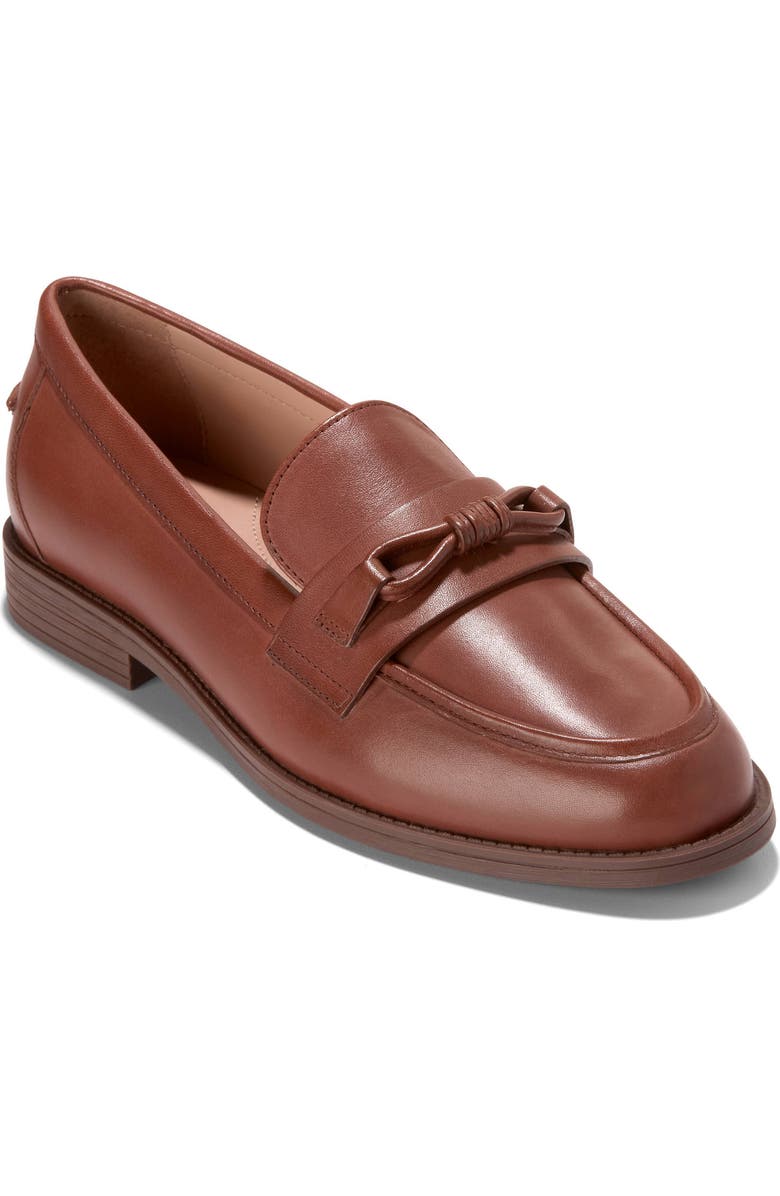 Cole Haan Stassi Bow Loafer, Main, color, Dark Cuoio Leather