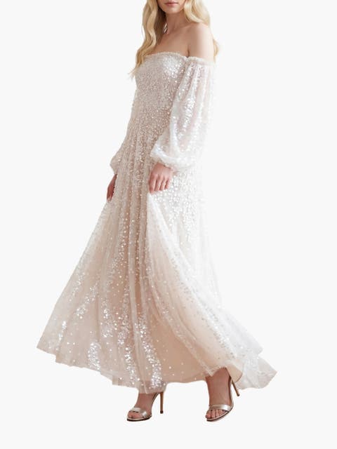 Confetti Gloss Off-shoulder Gown