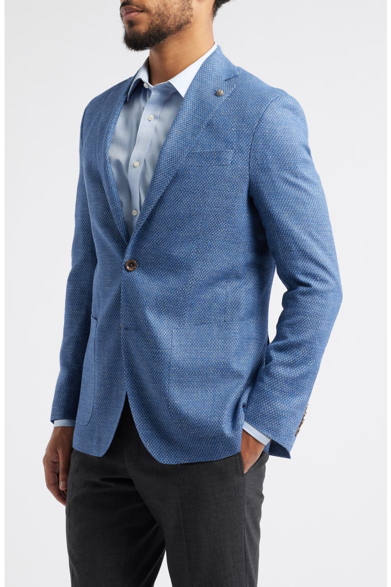 Hampton Textured Cotton & Linen Blend Sport Coat, Alternate, color, BLUE