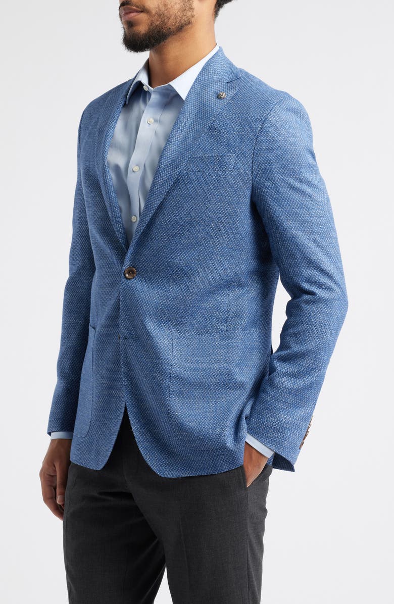 Jack Victor Hampton Textured Cotton & Linen Blend Sport Coat, Alternate, color, Blue