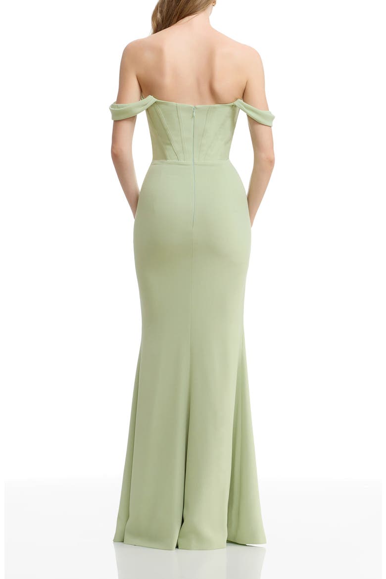 Melania Off the Shoulder Gown, Alternate, color, SAGE