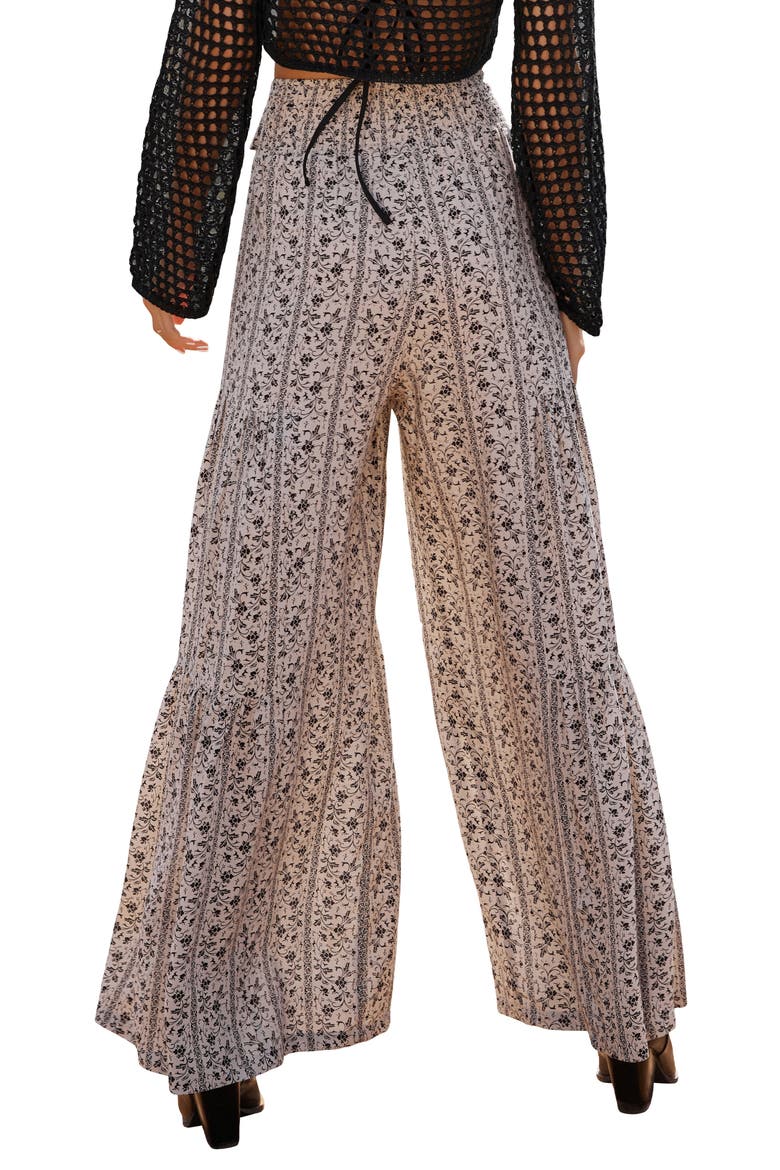 Mystic Wanderer Front Tie Wide Leg Pants, Alternate, color, SAND/ BLACK