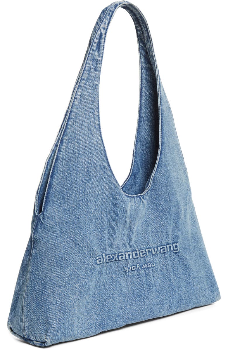 Alexander Wang Medium Pike Denim Hobo Bag, Alternate, color, Vintage Medium Indigo