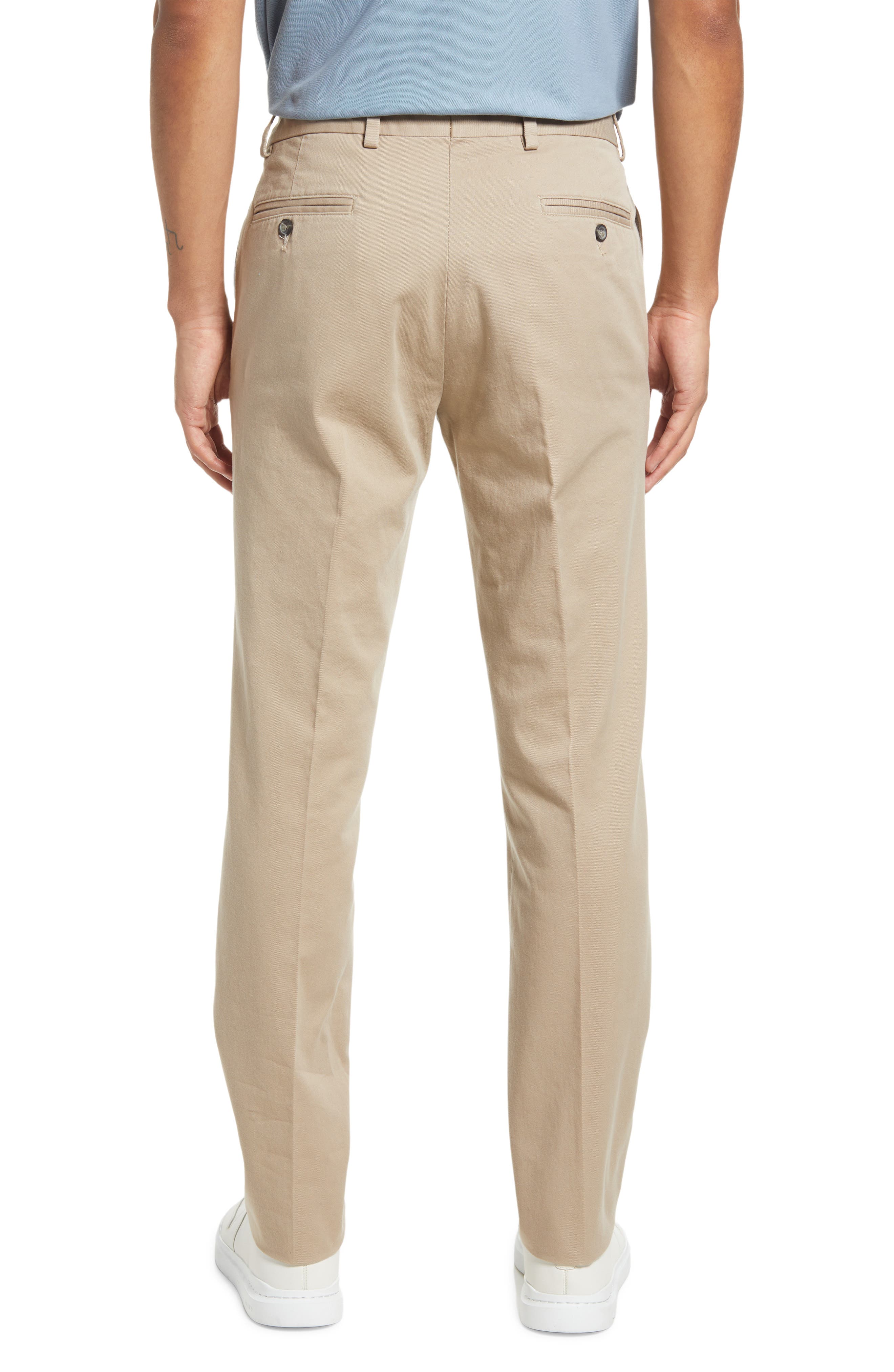 Berle Charleston Khaki Fine Line Stretch Twill Pants (Men) | Nordstrom
