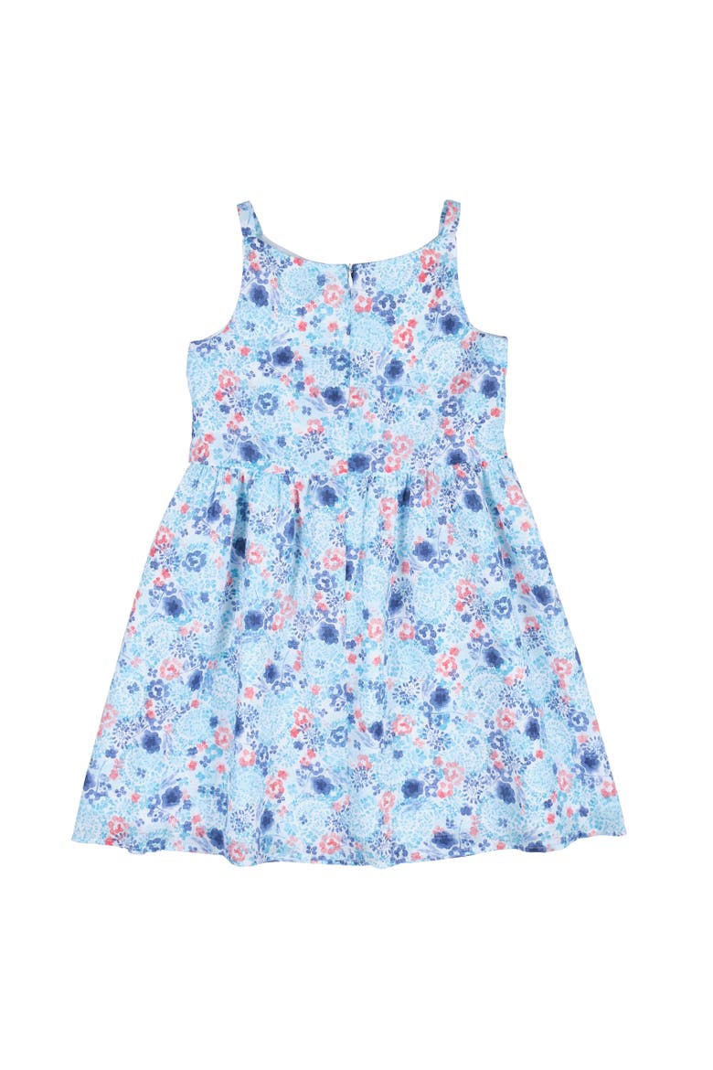Floral Dress With Front Tie, Alternate, color, Blue / Multicolor