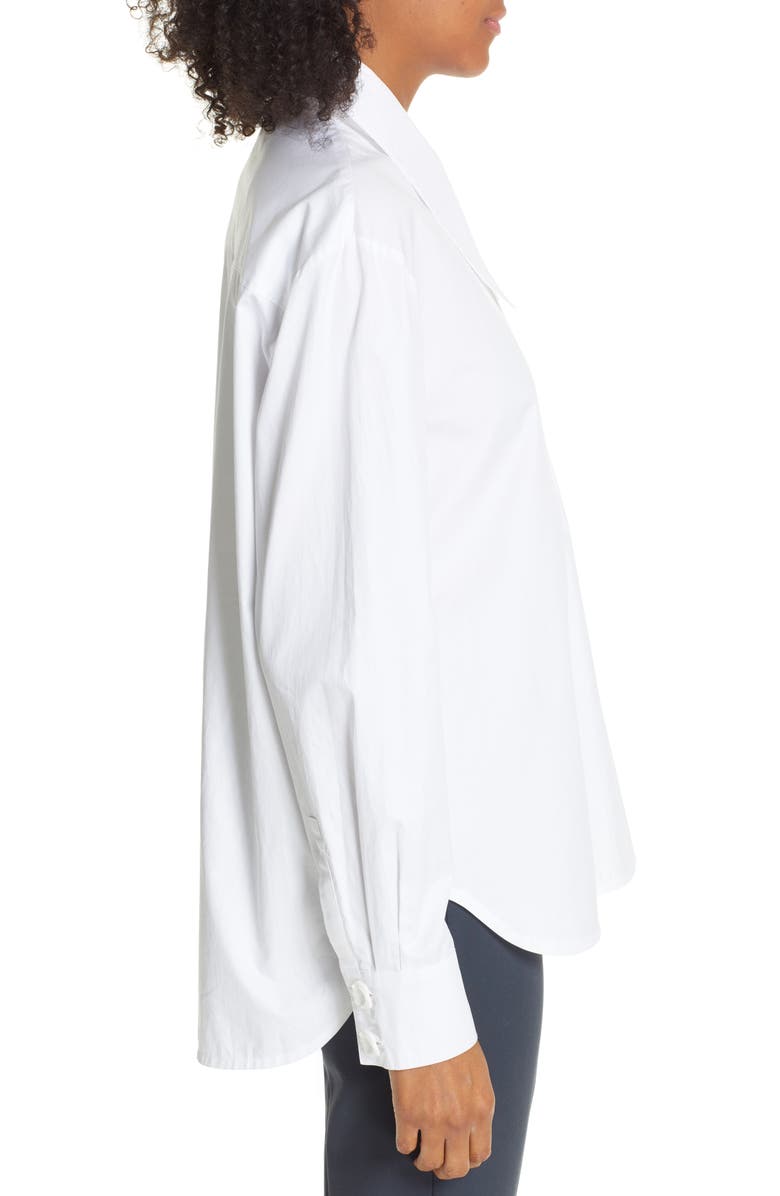 Tibi Front Zip Tech Poplin Shirt, Alternate, color,