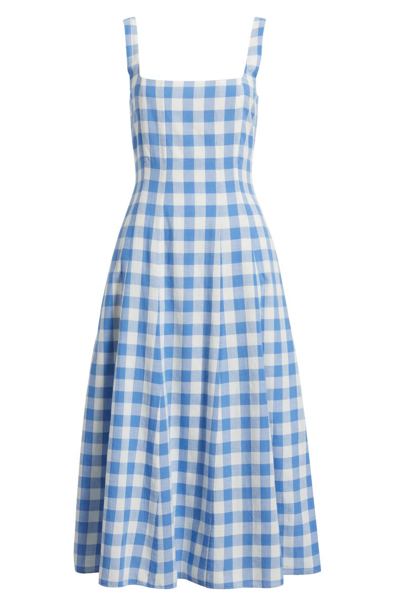 Cleobella Ardena Organic Cotton Ginghanm Dress, Alternate, color, Blue Bonnet Gingham