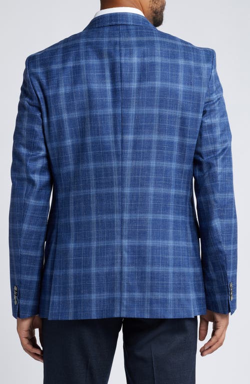 Hugo Boss Boss Hutson Plaid Virgin Wool Sport Coat In Navy