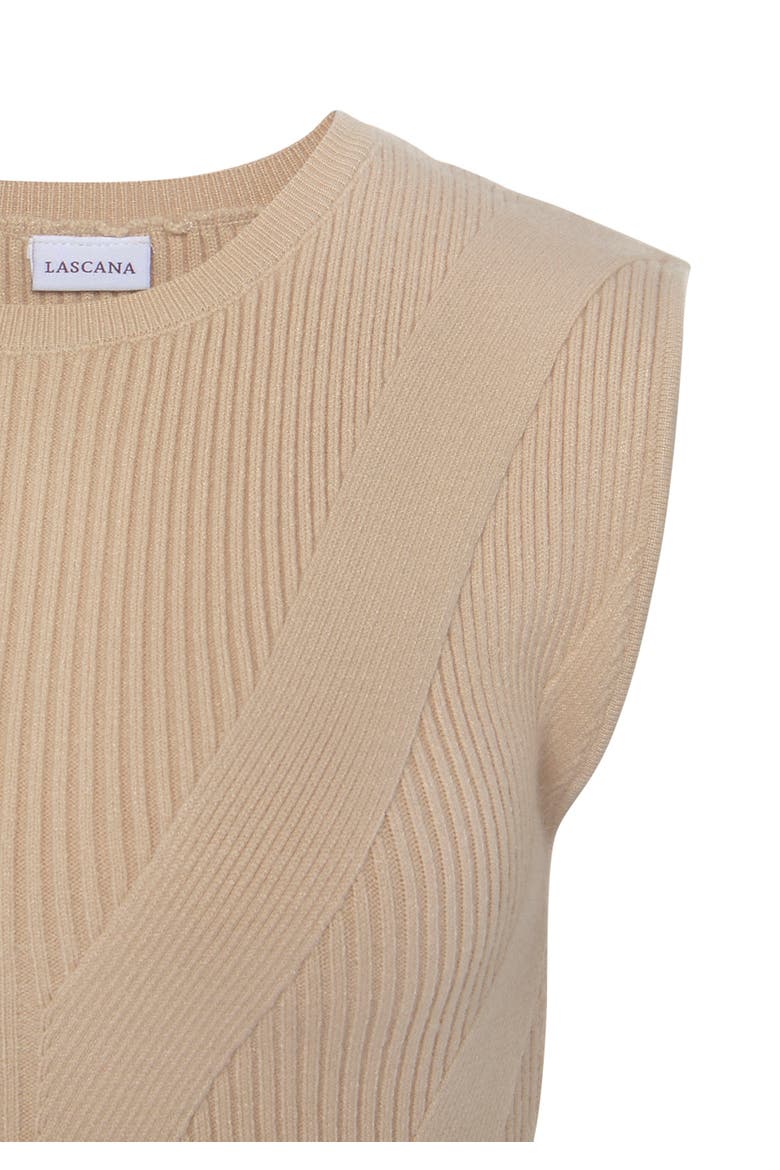 Knit Pattern Sweater Vest, Alternate, color, Beige
