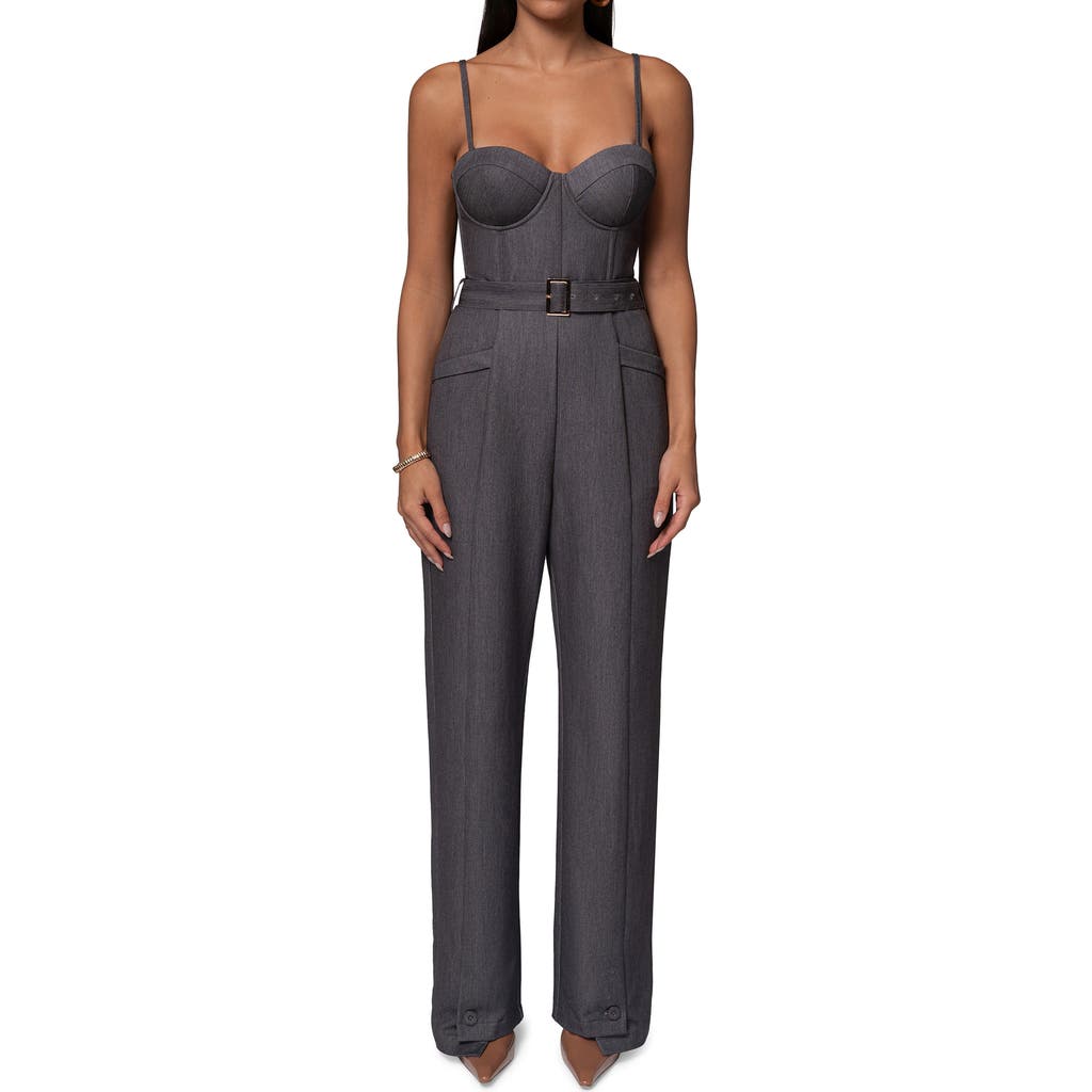 Jluxlabel Sweetheart Aroma Bustier Jumpsuit In Grey