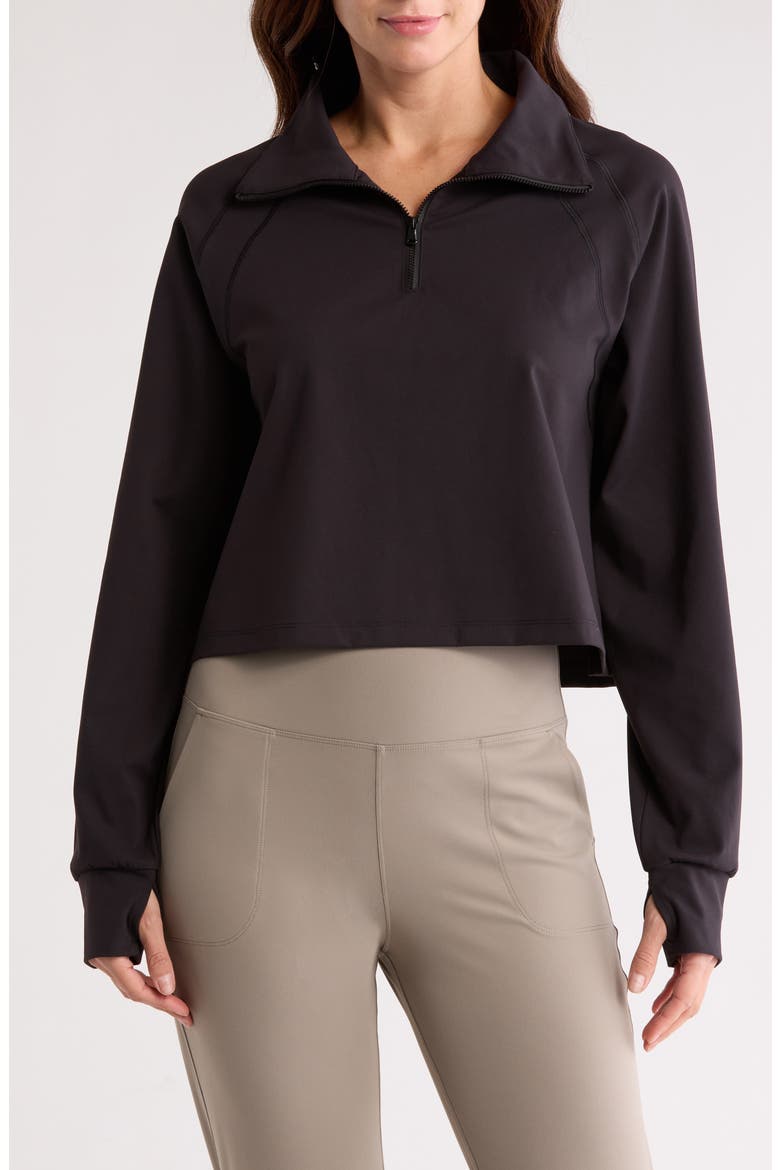 Quarter Zip Sweatshirt, Main, color, BLACK