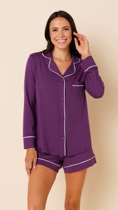Pima Knit Long Sleeved Short Set