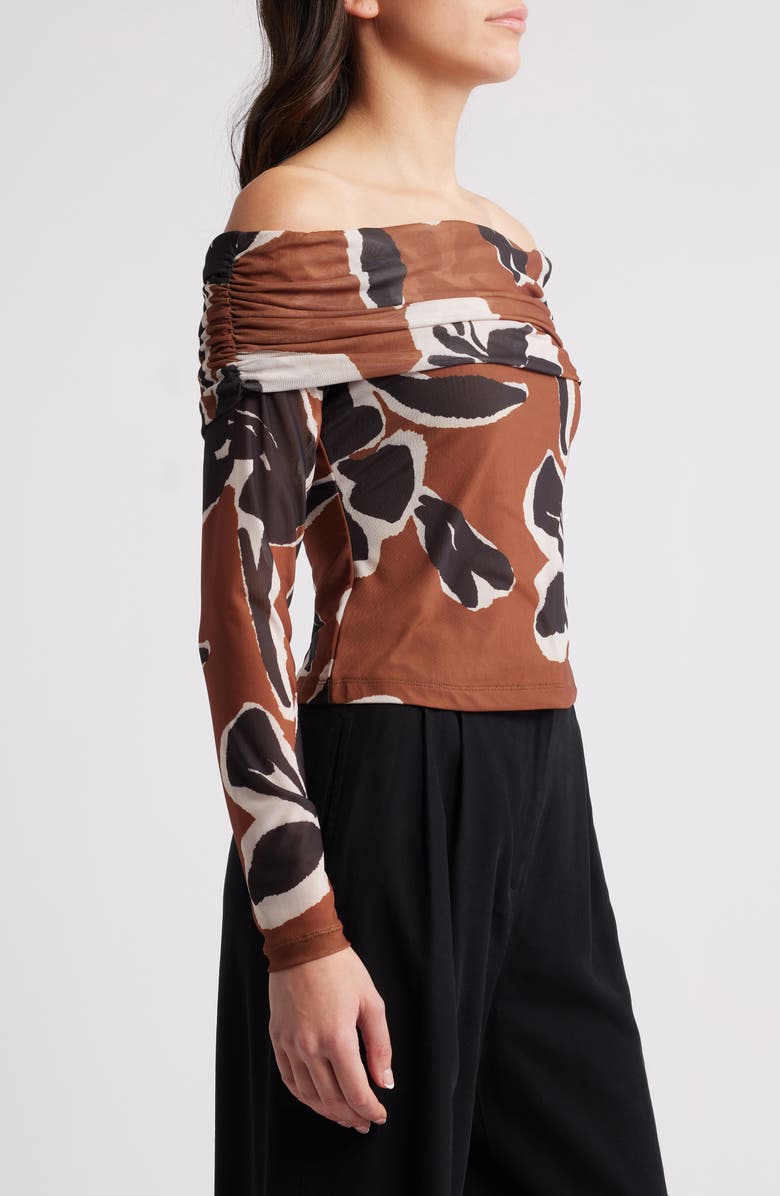 Cleobella Penelope Floral Off the Shoulder Mesh Top, Alternate, color,