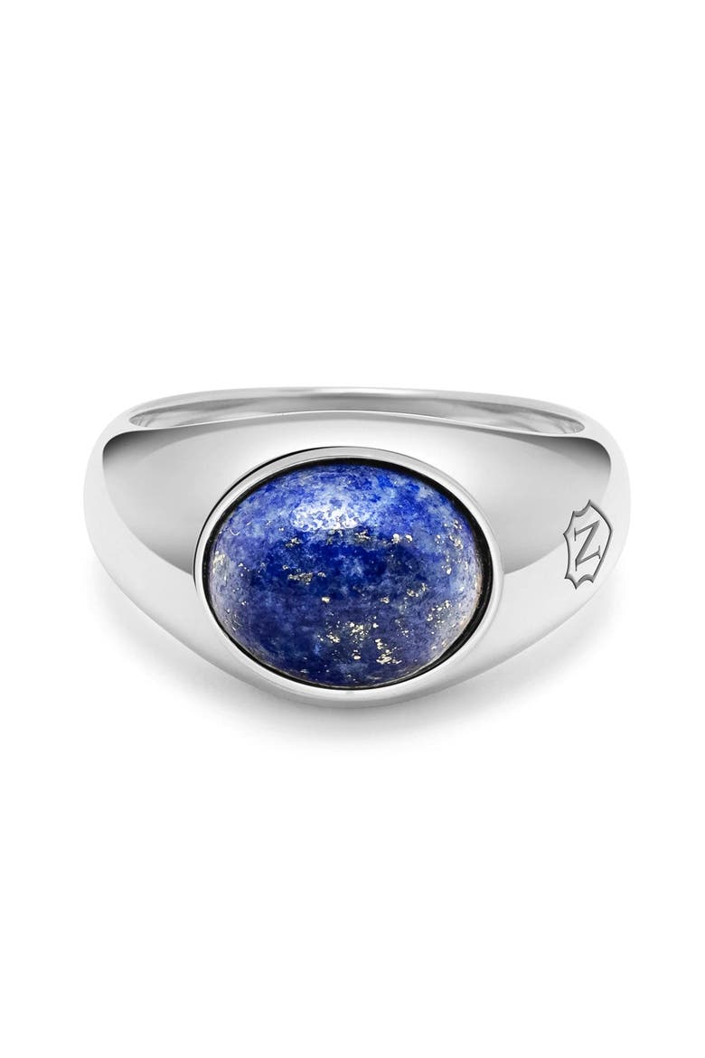 Oval Signet Ring With Lapis, Alternate, color, Blue Lapis