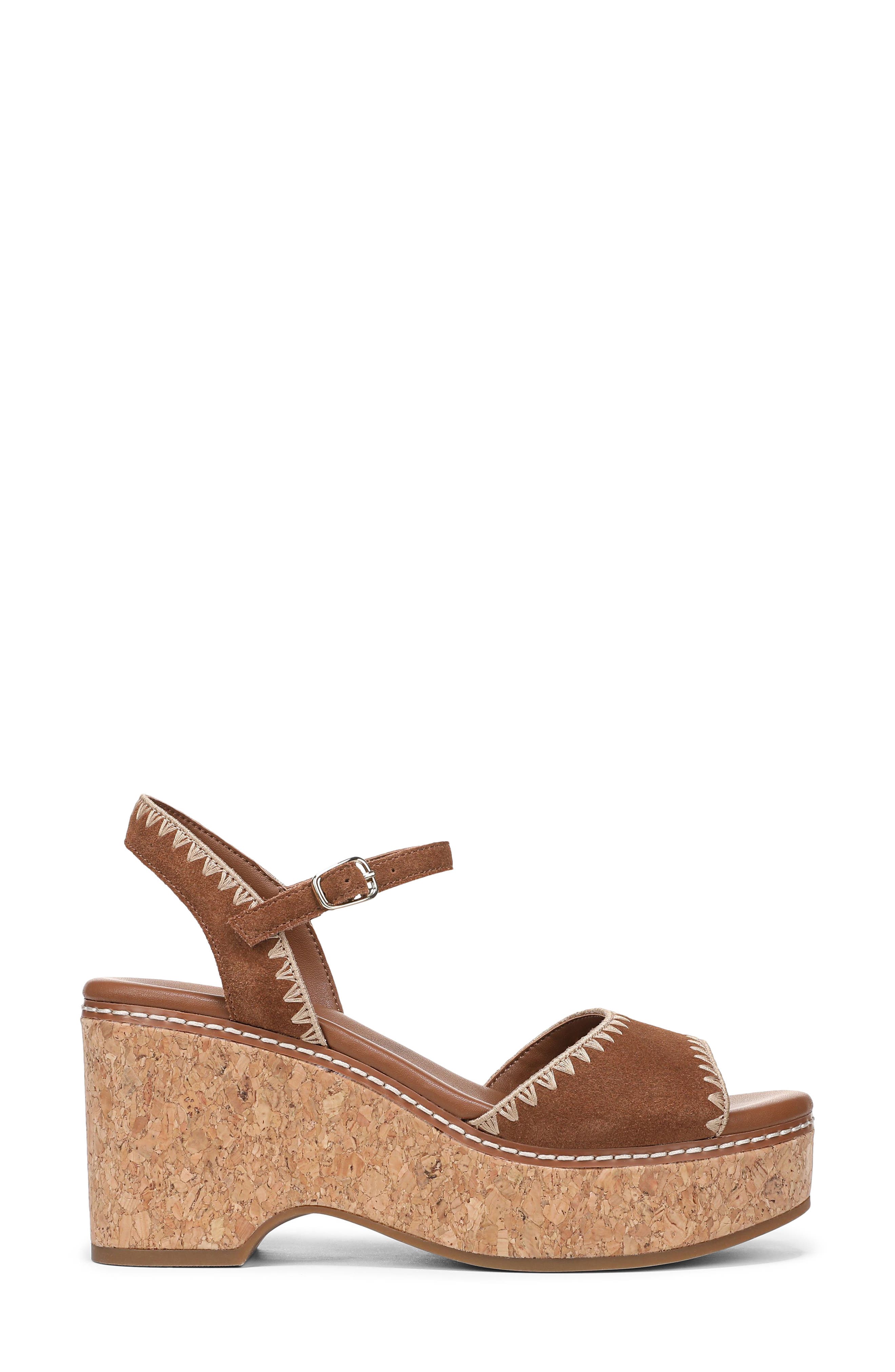 Della Platform Ankle Strap Sandal, Alternate, color, WALNUT WAKE