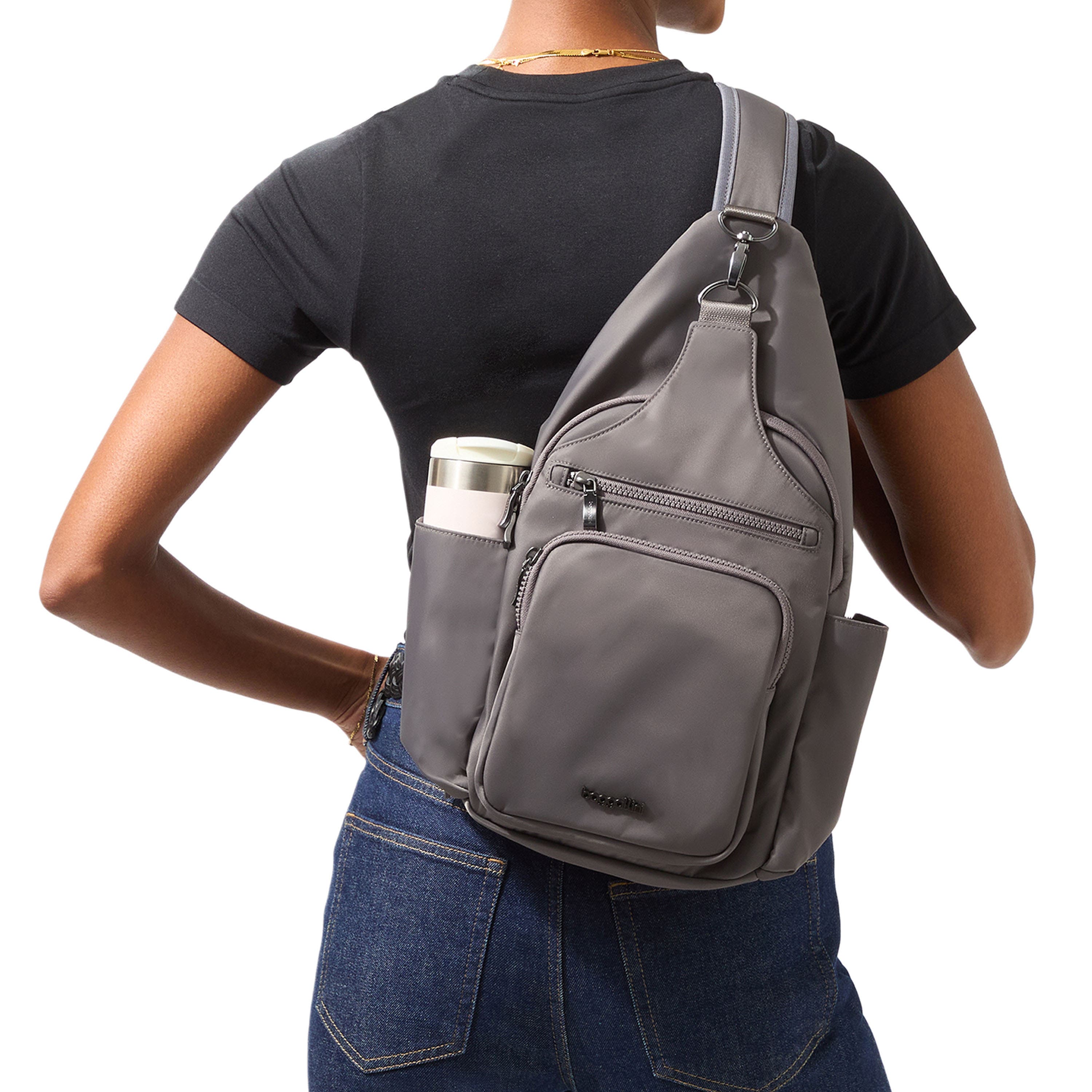 BAGGALLINI Central Park Large Sling, Alternate, color, Smoke Twill