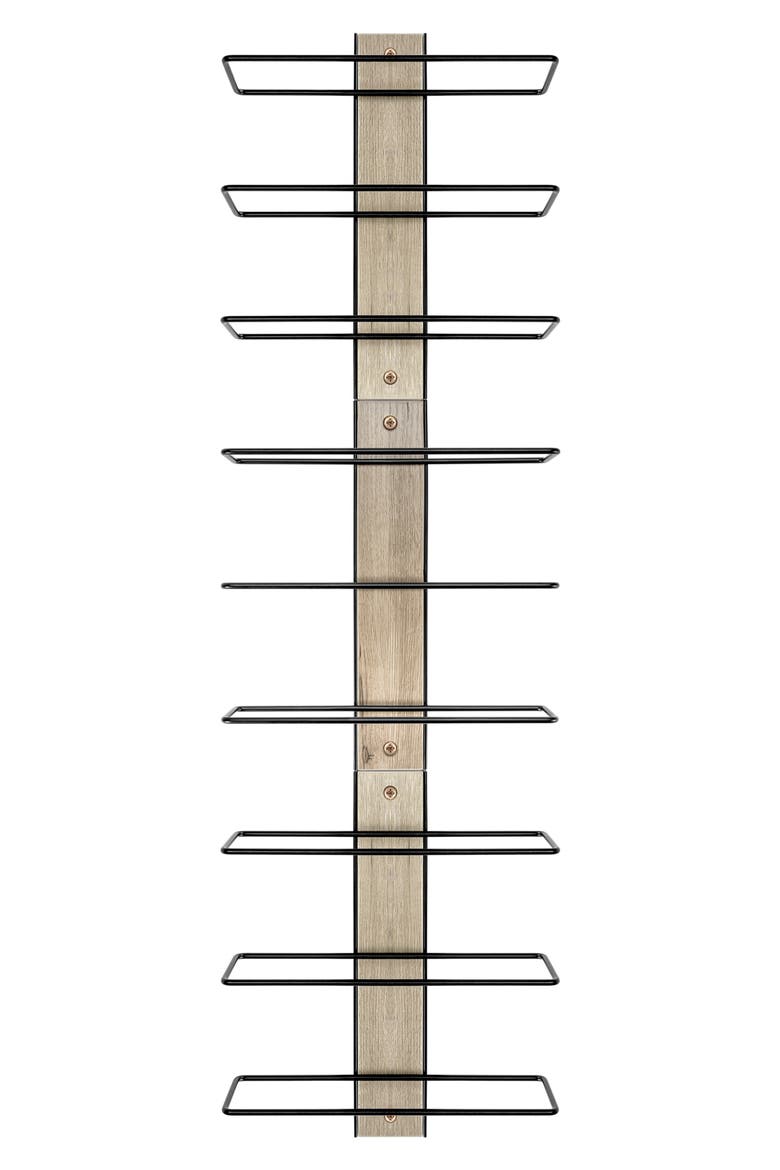 9-Bottle Wall Wine Rack, Main, color, GRAY