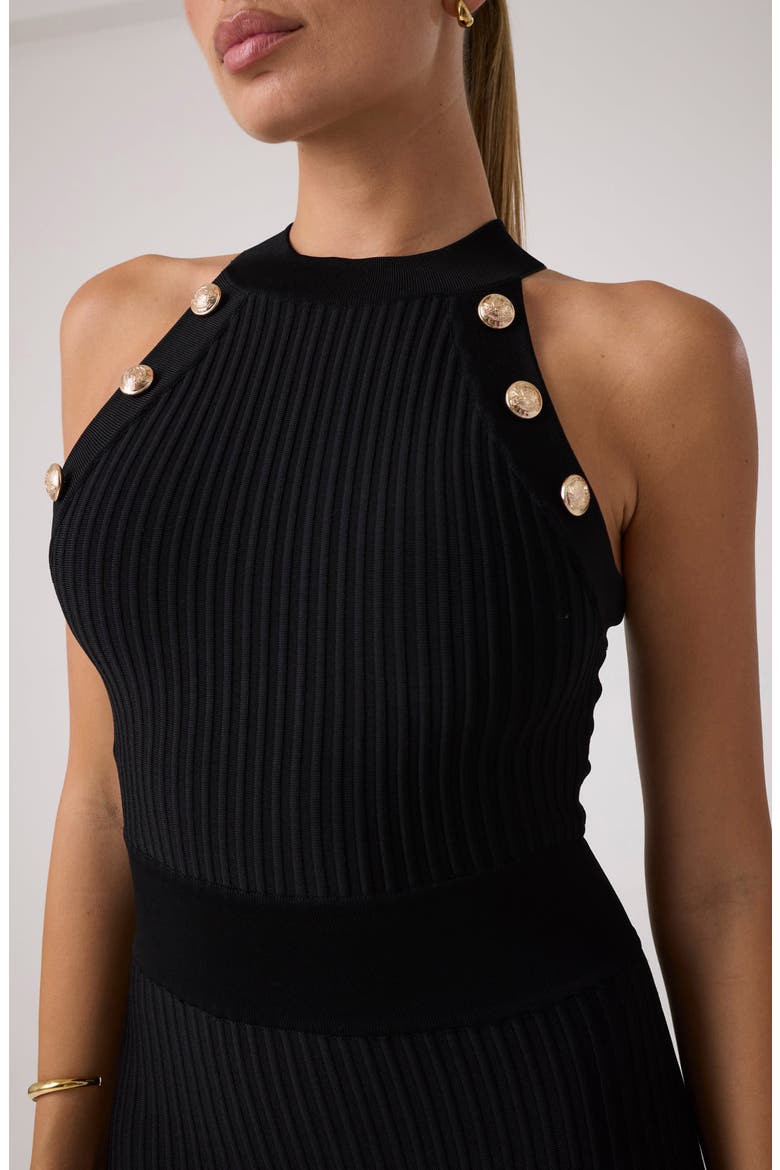Ayla Ribbed Sweater Minidress, Alternate, color, JBLACK-BLACK
