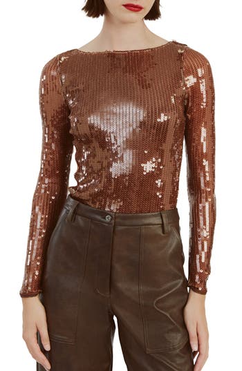 BARDOT BARDOT BRENNA SEQUIN OPEN BACK BODYSUIT