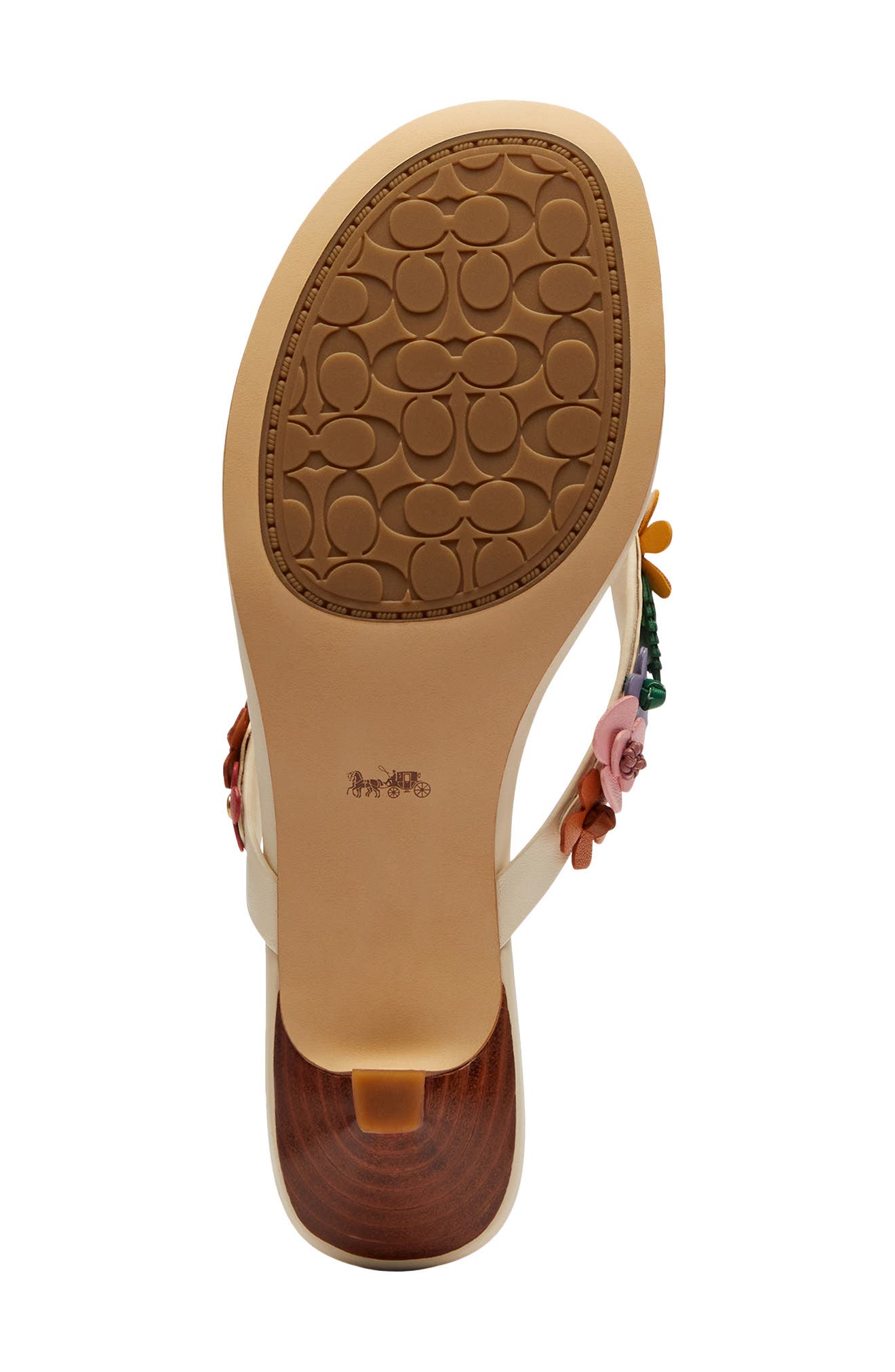 COACH Tea Rose Kitten Heel Flip Flop, Alternate, color, Chalk