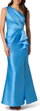 Adrianna Papell One-Shoulder Mikado Gown