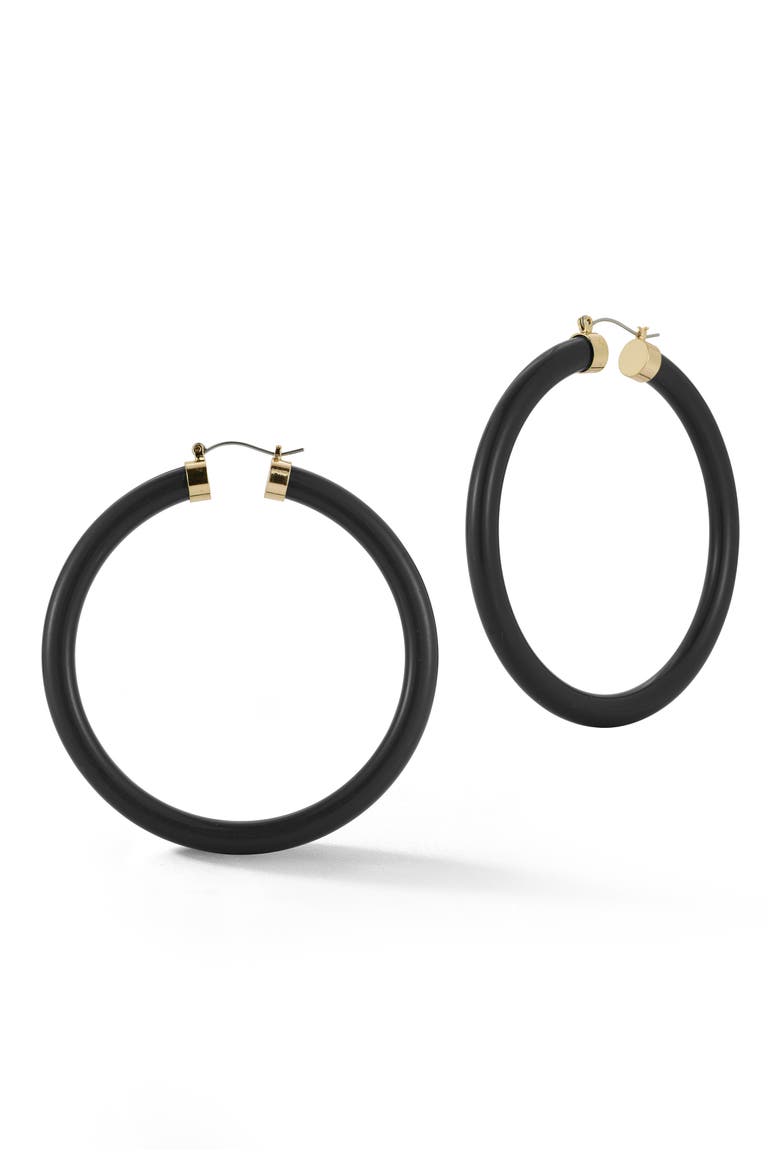 Extra Large Hoop Earrings, Main, color, GOLD/BLACK