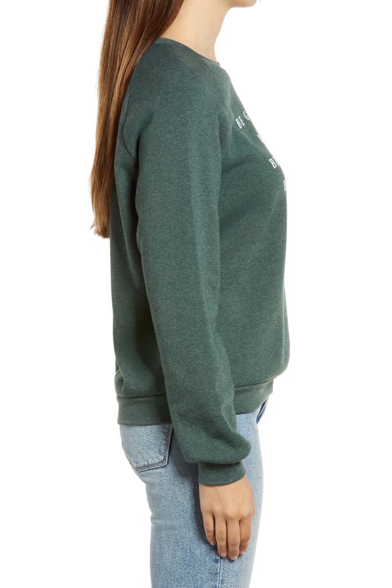 Be Generous Graphic Sweatshirt, Alternate, color, HEATHER FOREST