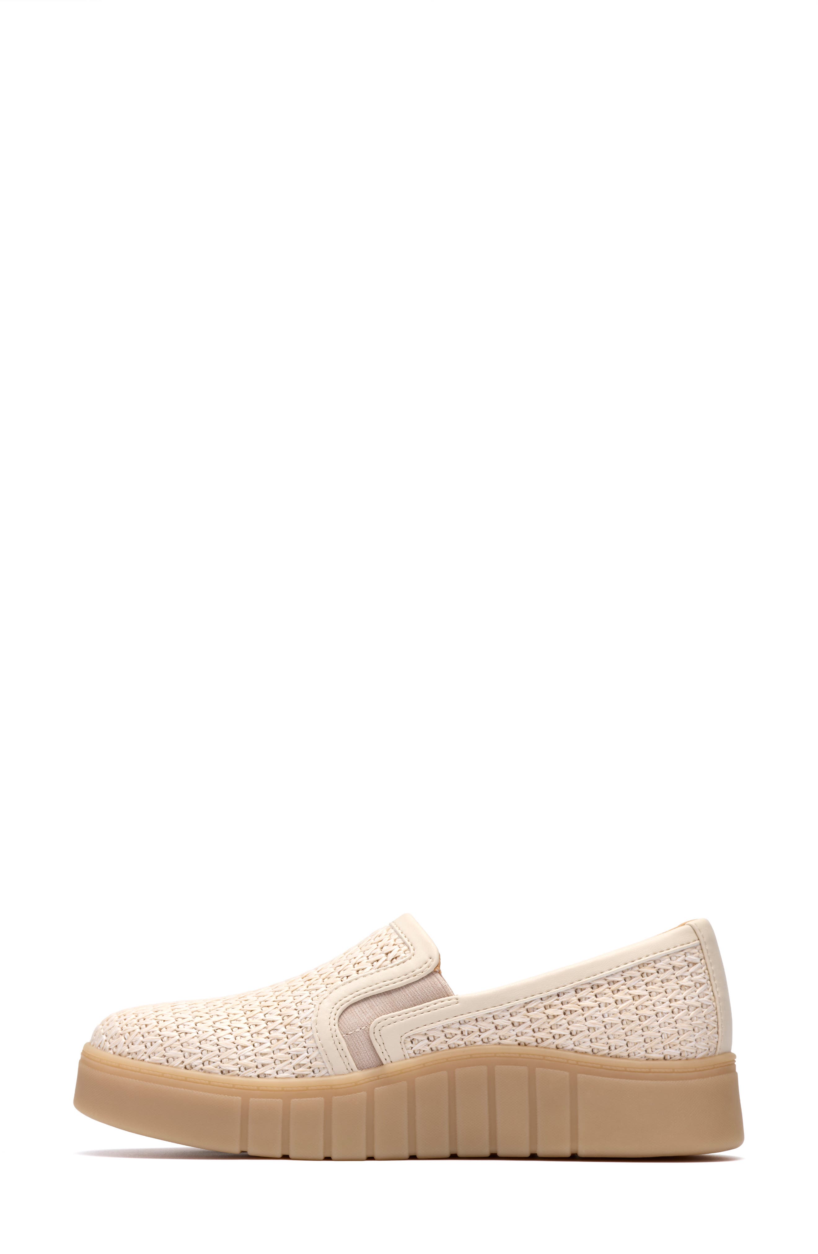 Clarks<sup>®</sup> Mykah Shine Platform Slip-On Sneaker - Wide Width Available, Alternate, color, Natural Raffia