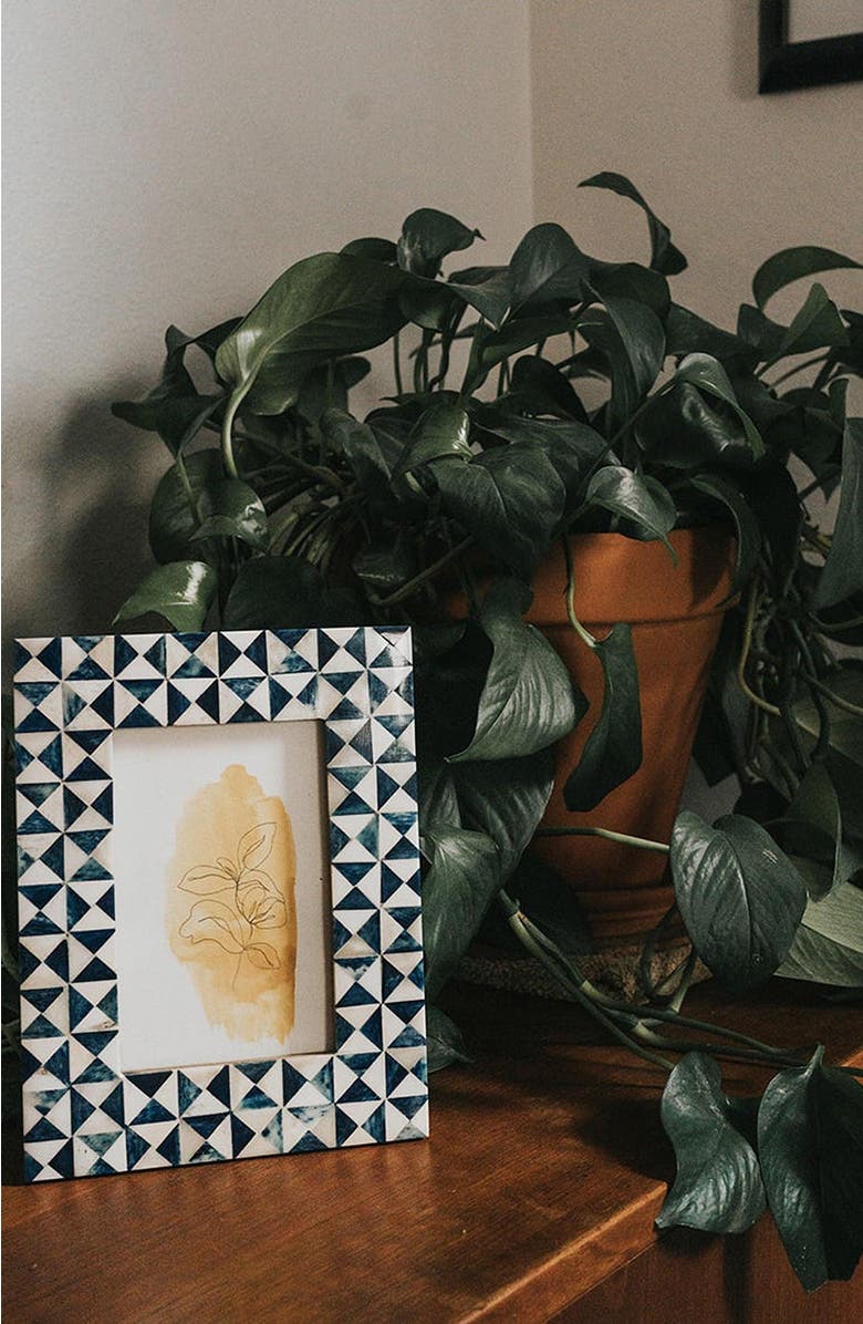 Matr Boomie Varuna Cobalt Picture Frame - Fair Trade Carved Bone, Alternate, color, Blue