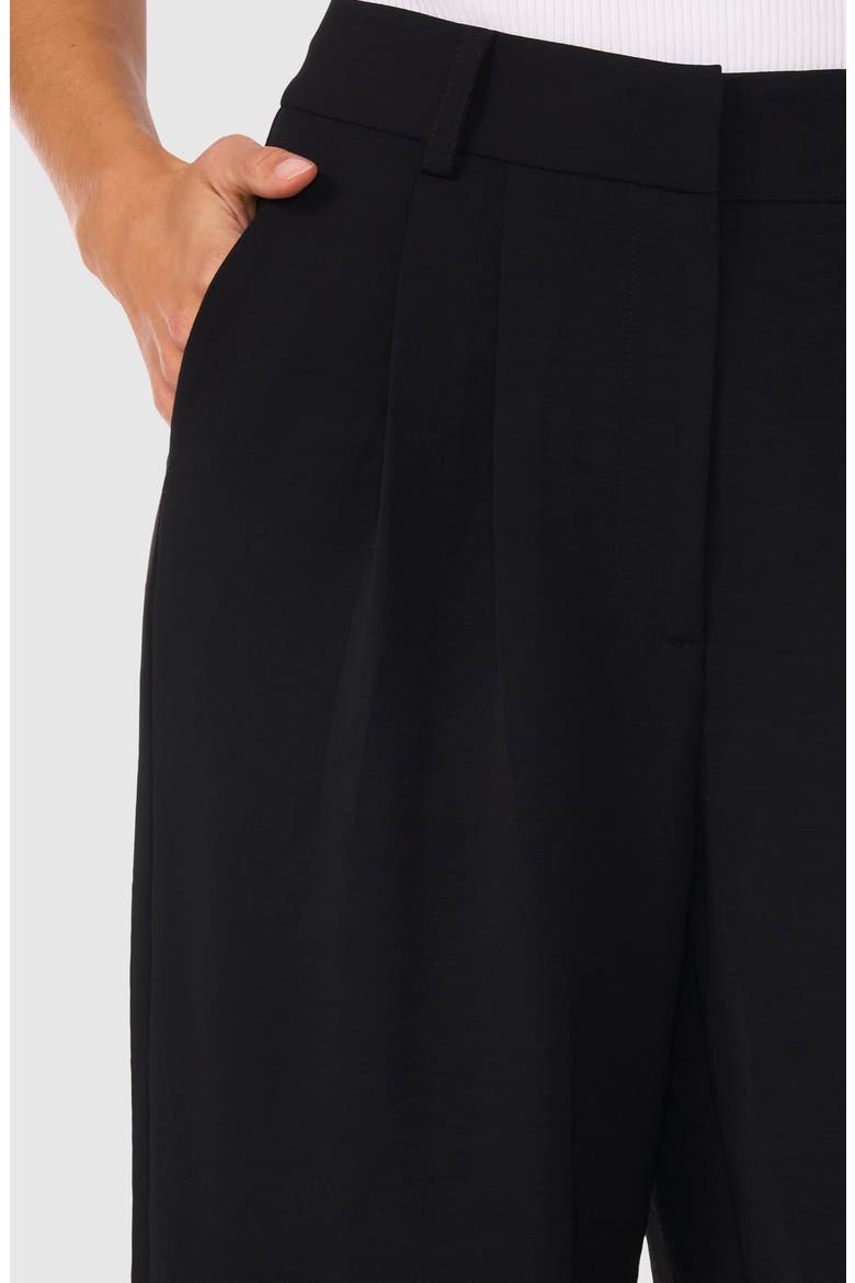 Pleated Straight Leg Pants, Alternate, color, RICH BLACK