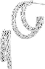 SAVVY CIE JEWELS Double Rope 'C' Hoop Earrings
