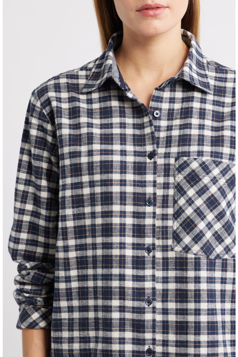 Brushed Check Shirt, Alternate, color, NAVY CHECK