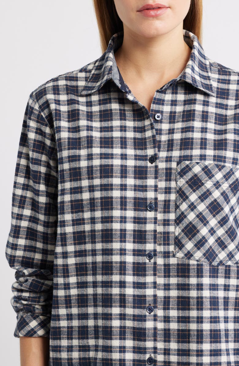 Brooklyn Industries Brushed Check Shirt, Alternate, color, Navy Check