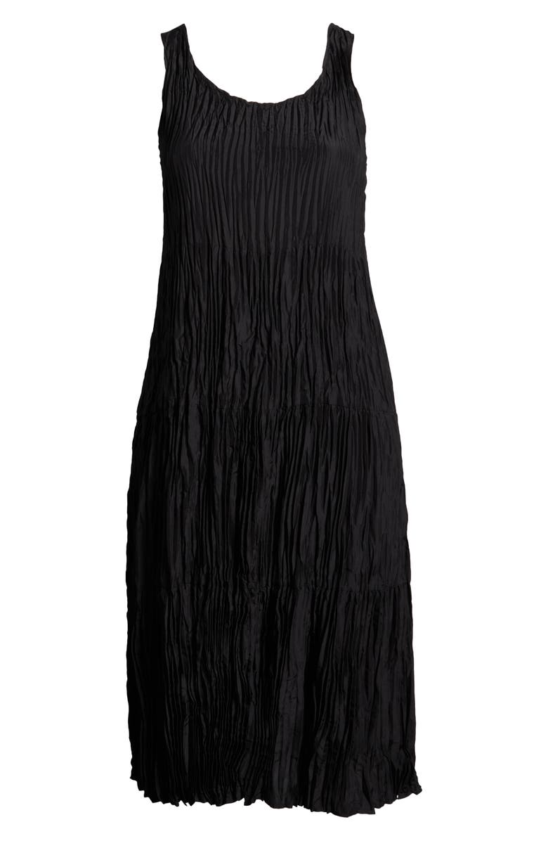 Eileen Fisher Textured Sleeveless Silk Midi Dress, Alternate, color, 