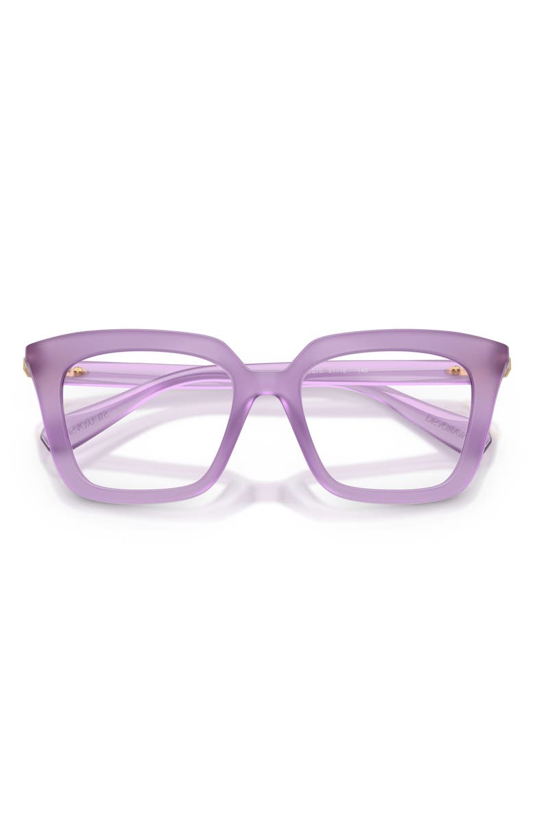 Swarovski 51mm Square Optical Glasses, Alternate, color, Milky Lilac/ Demo Lens