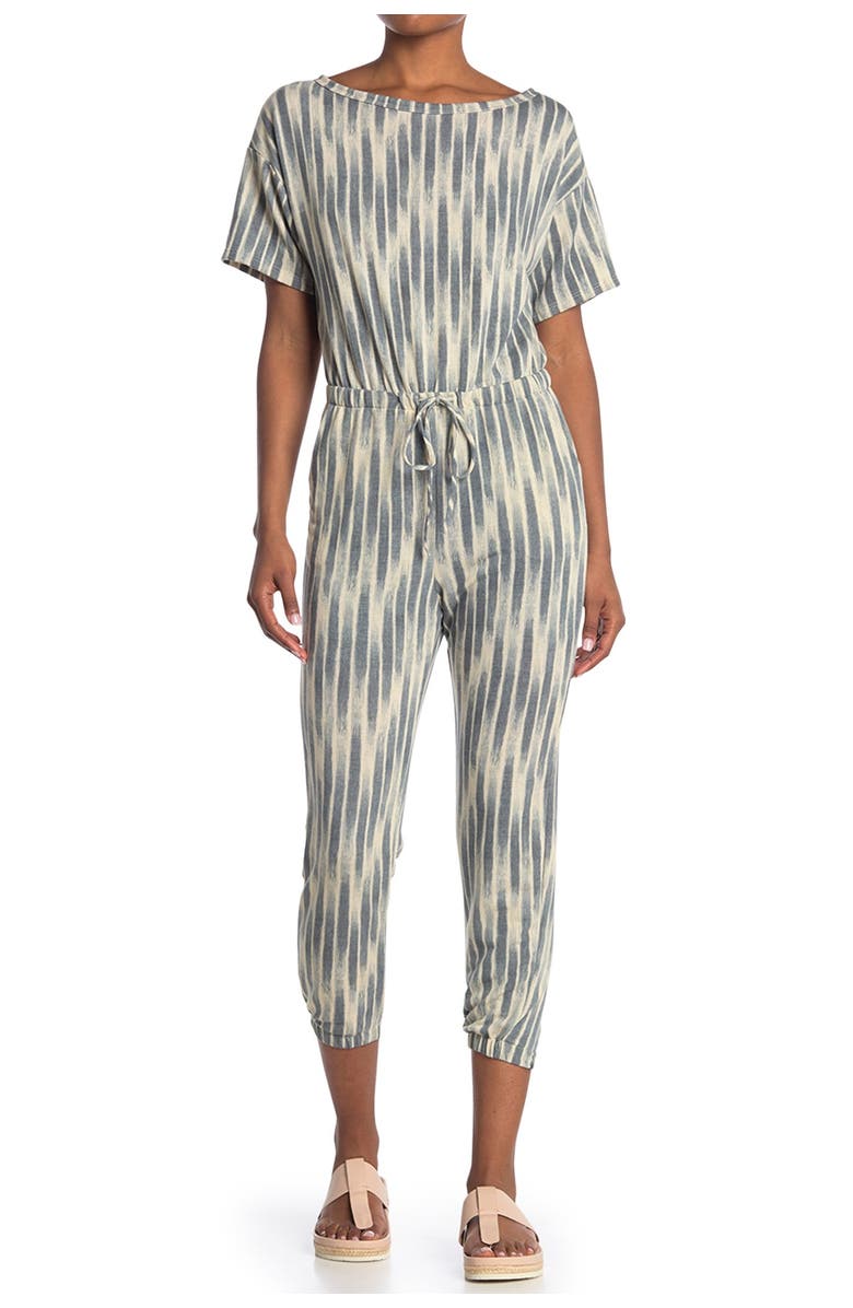 All in Favor Short Sleeve Geometric Print Jumpsuit, Main, color,