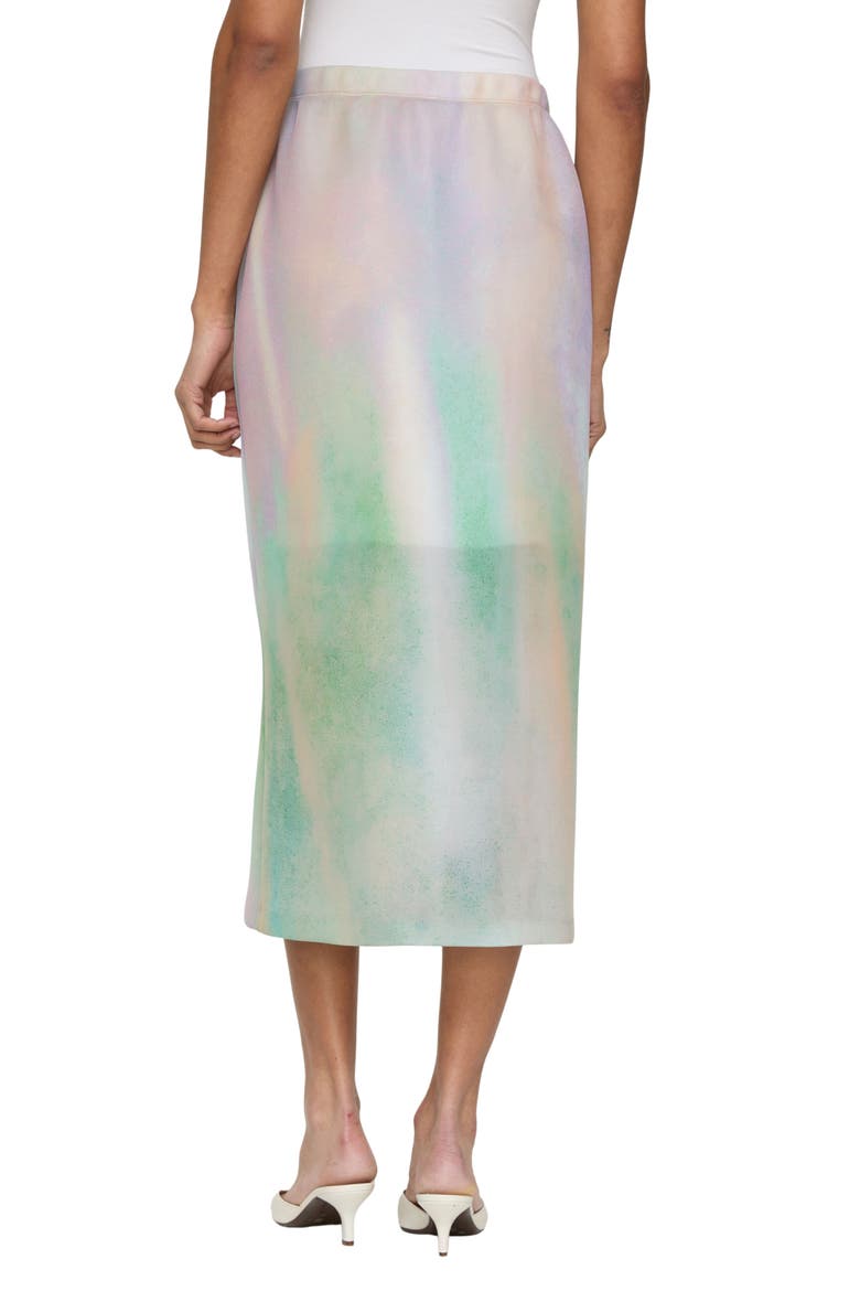 Aurora Print Neoprene Midi Skirt, Alternate, color, AURORA GREEN MULTI