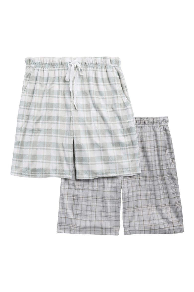 2-Pack Assorted Plaid Pajama Shorts, Main, color, GREEN MULTI