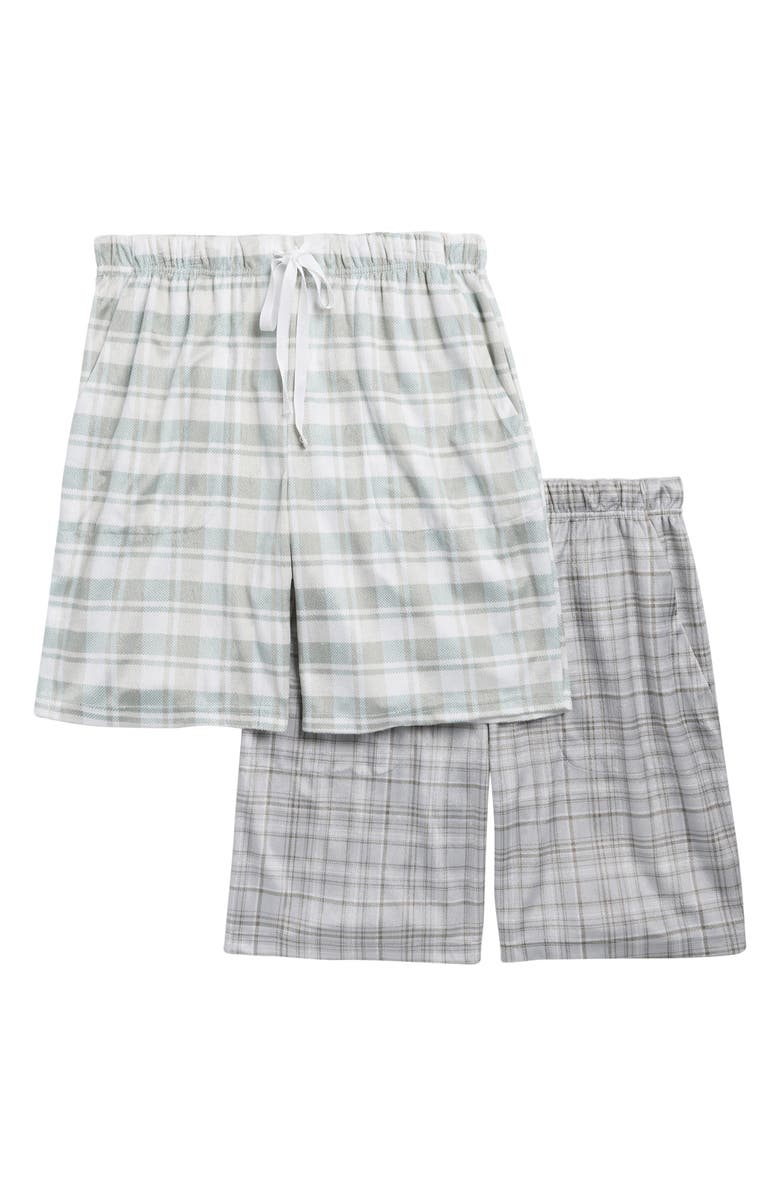 GEOFFREY BEENE 2-Pack Assorted Plaid Pajama Shorts, Main, color, Green Multi