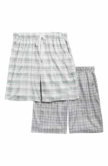 2-Pack Assorted Plaid Pajama Shorts