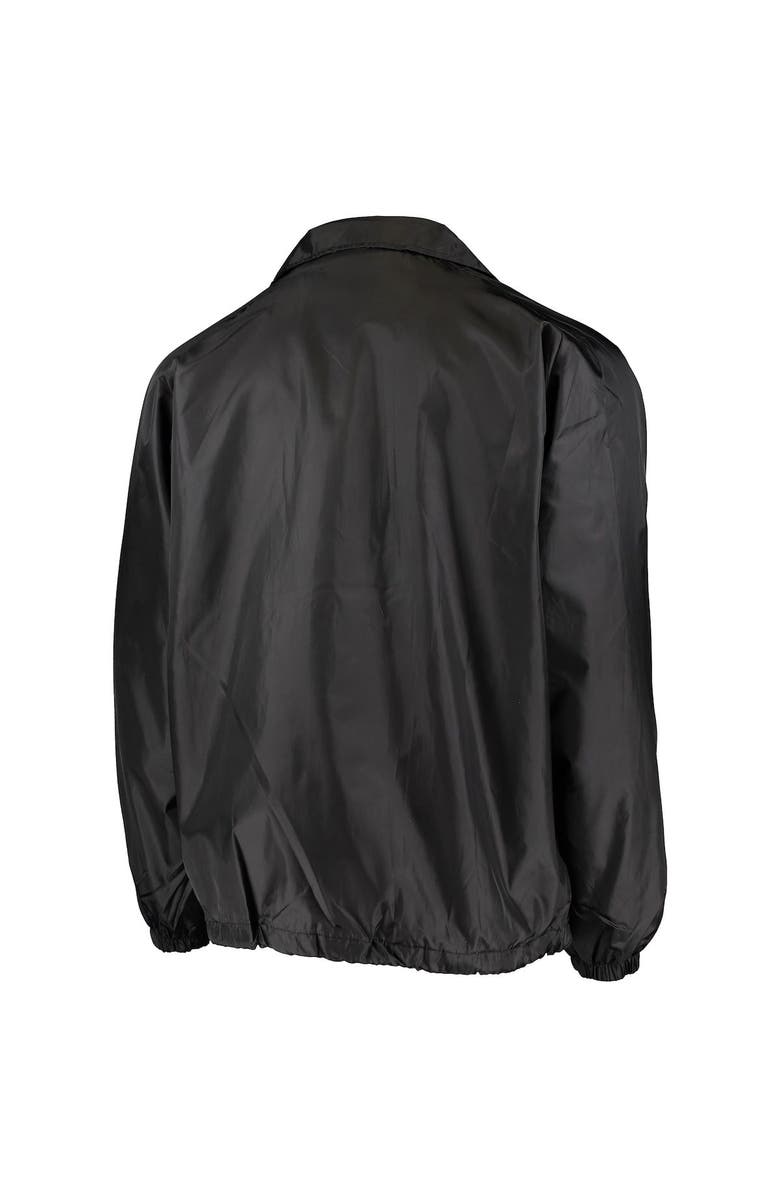 DUNBROOKE Men's Black Atlanta Falcons Coaches Classic Raglan Full-Snap Windbreaker Jacket, Alternate, color, 