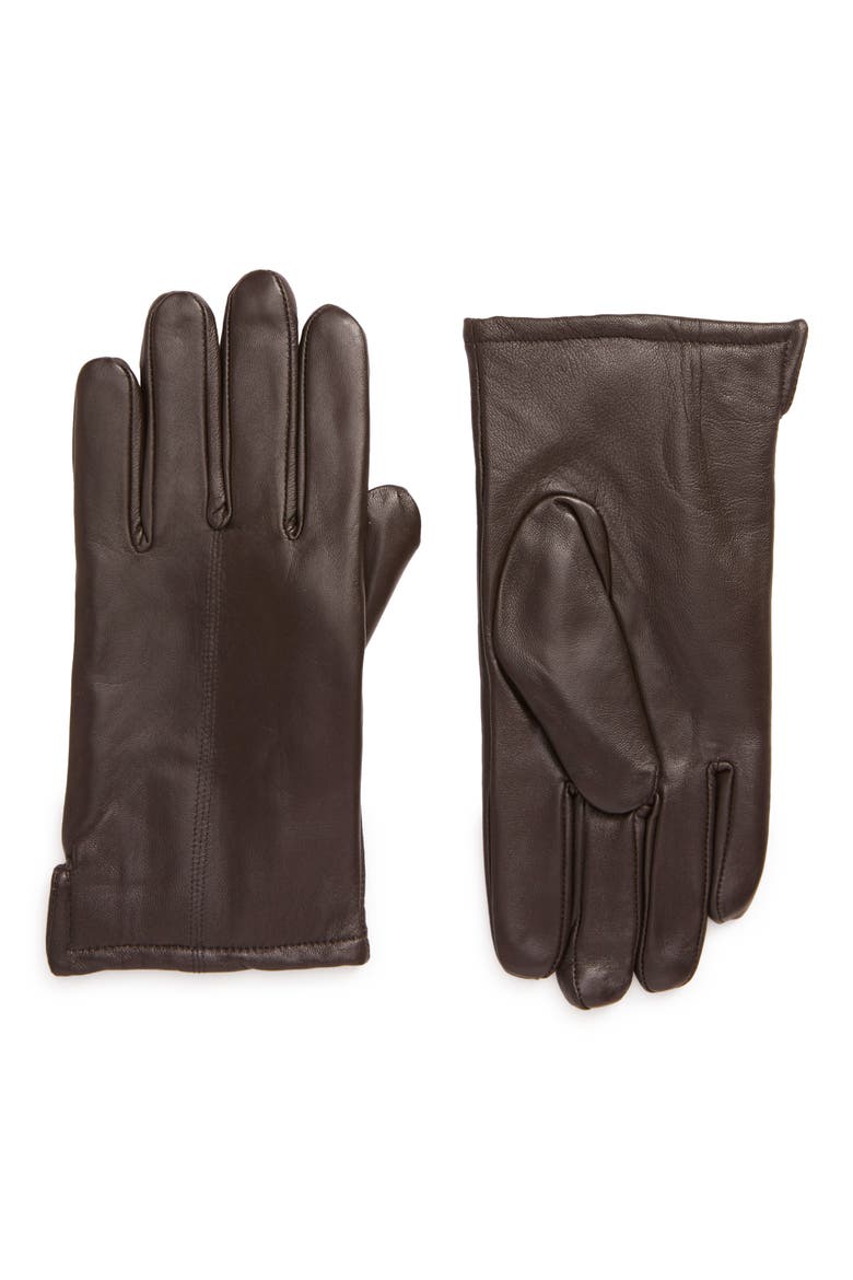 Leather Gloves, Main, color, CONKER
