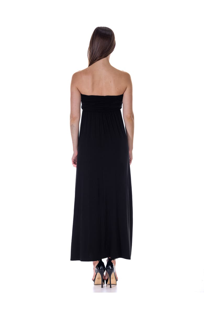 24seven Comfort Apparel Strapless Empire Waist Maxi Dress, Alternate, color, Black