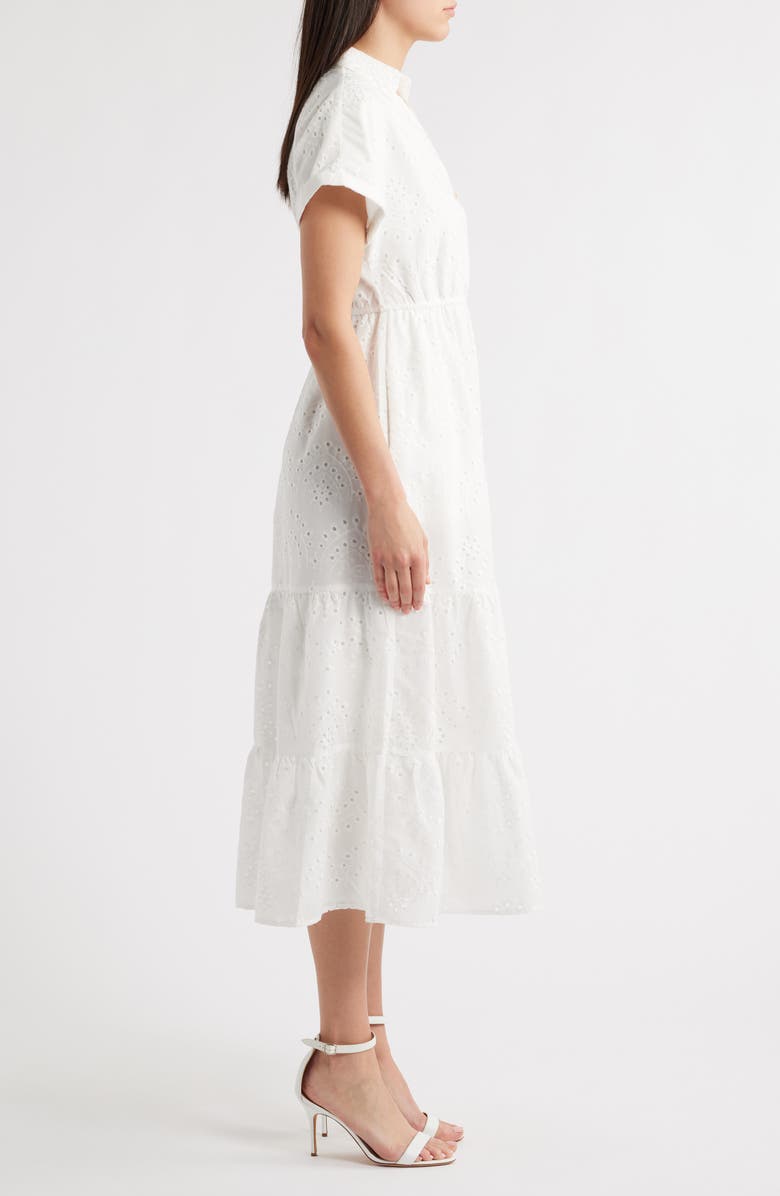 Sam Edelman Eyelet Maxi Shirtdress, Alternate, color, White