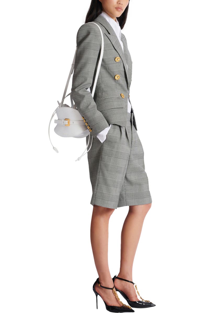 Balmain Shuffle Mini bag in calfskin leather, Alternate, color, White