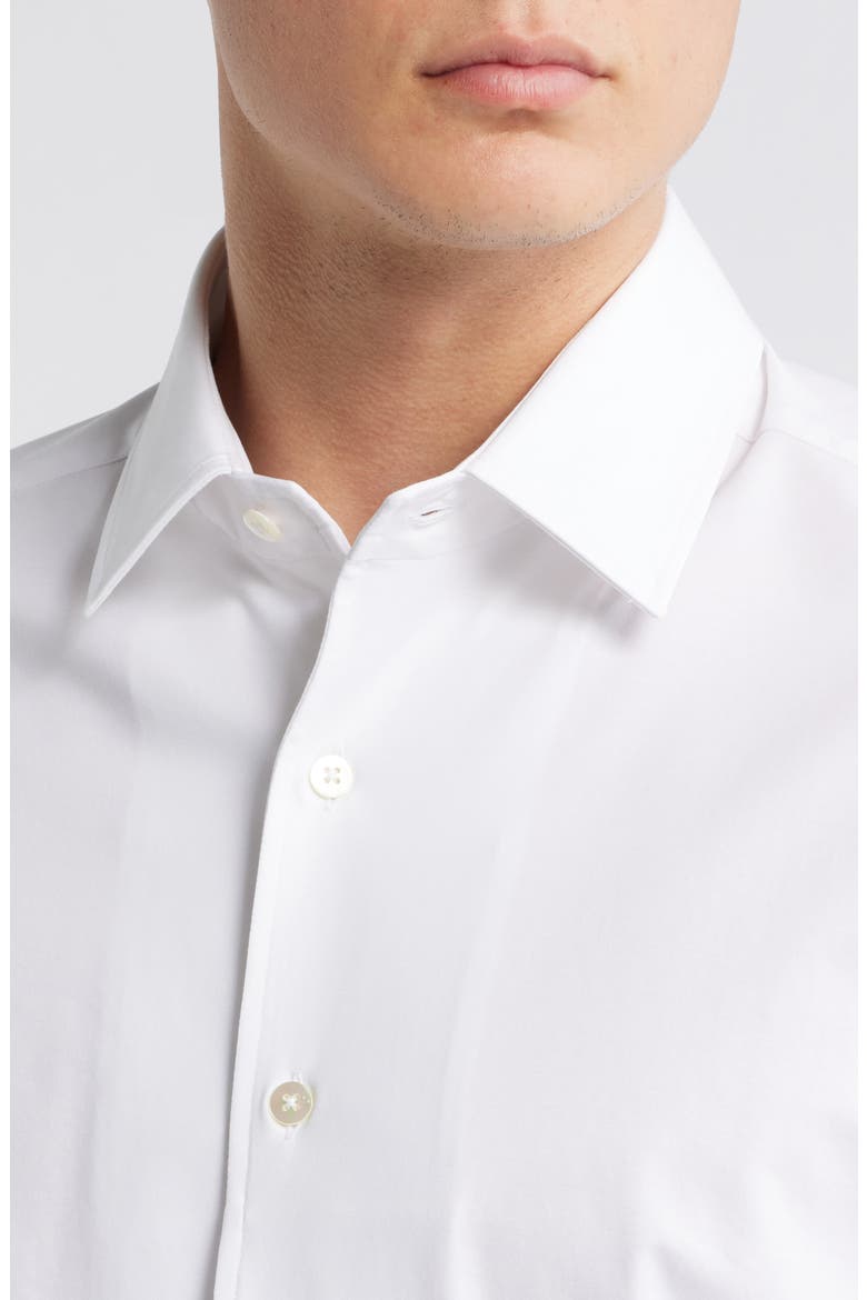 Lord Solid Knit Cotton Blend Dress Shirt, Alternate, color, WHITE