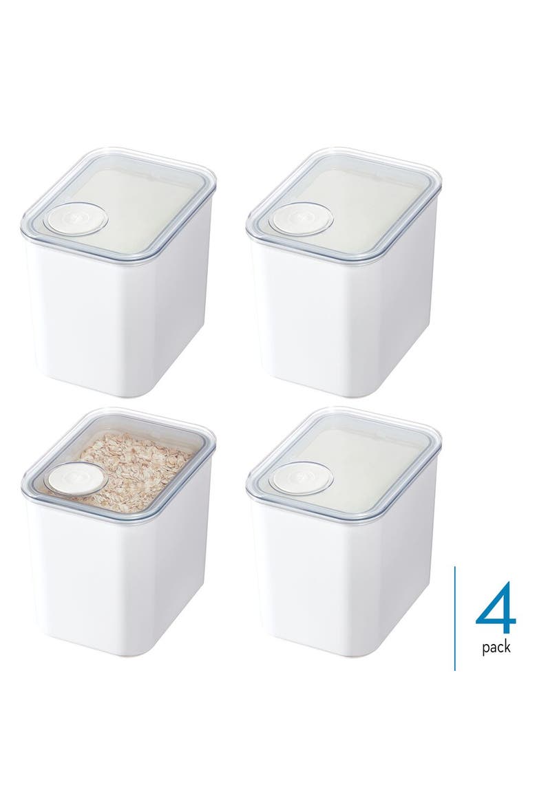 Medium Canister with Removable Pour Cap - Set of 4 - White, Alternate, color, White