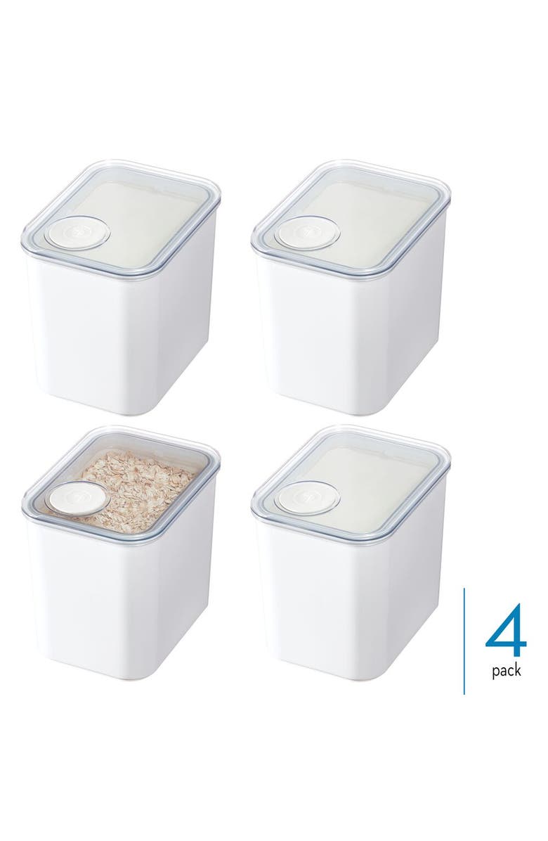 iDesign Medium Canister with Removable Pour Cap - Set of 4 - White, Alternate, color, White